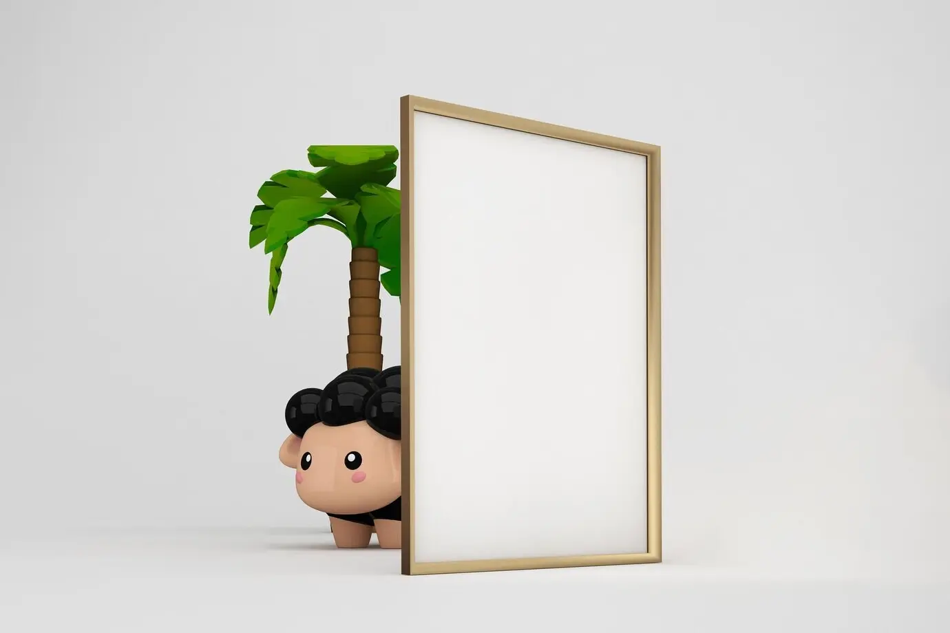 白背景でのアドハ・フレームのパース視点